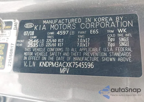 2019 Kia Sportage Lx из США, поврежденный, VIN KNDPM3ACXK7545596